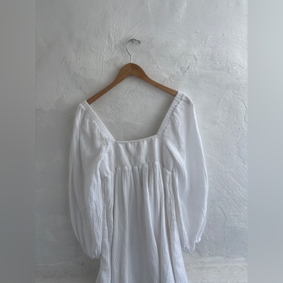 NWT J.crew 100% cotton dress in white Beautiful smocked mini dress - Picture 6 of 16